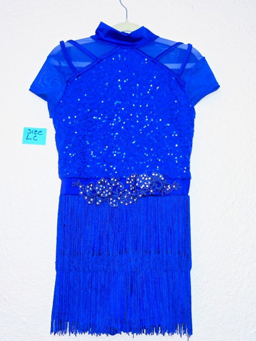 Weissman 18278 Talk Talk Cobalt Blue Sequin Fringe Dance Costume LC